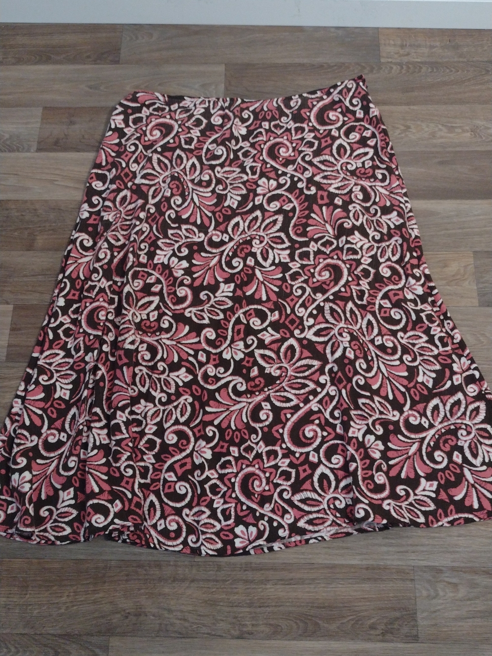Women’s Pink & Brown Floral A-Line Skirt